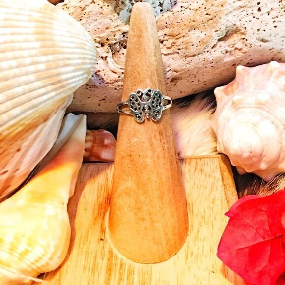 Butterfly Sterling Silver Toe Ring Midi Ring - Picture 1 of 3